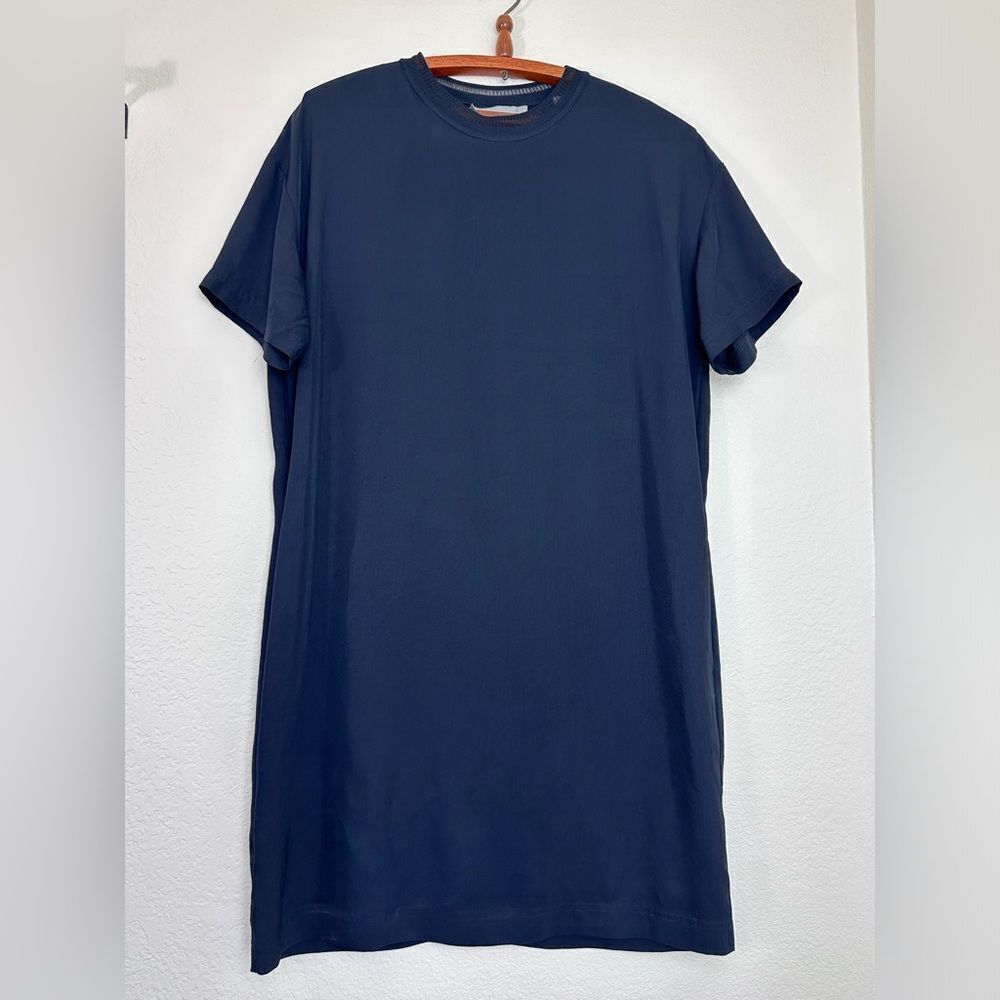 Vince Rib Trim Shift T-Shirt Dress in Black Size XS - Picture 3 of 14